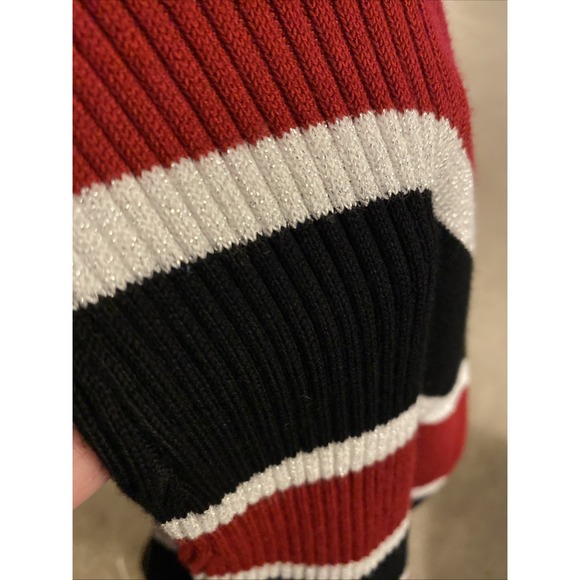 NWT DEREK HEART VINTAGE LONG SWEATER DRESS SIZE M STRIPED GLITTER DETAIL - Picture 15 of 15